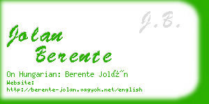 jolan berente business card